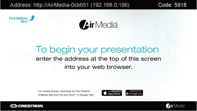 Air Media Welcome Screen