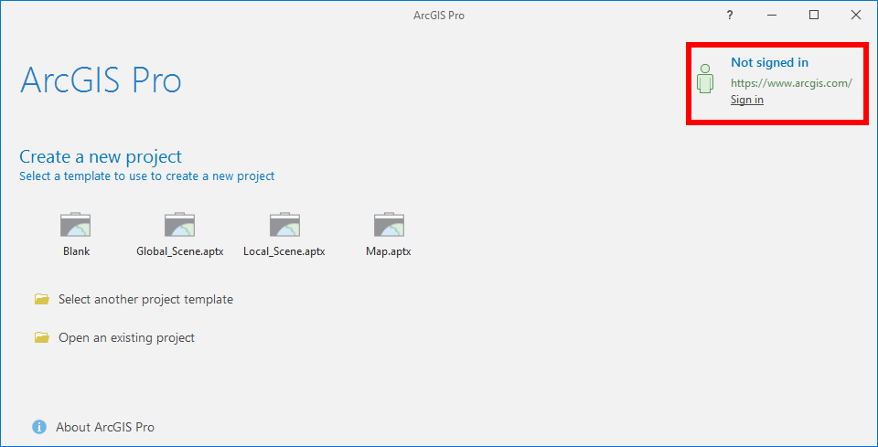 Sign In to ArcGIS Pro
