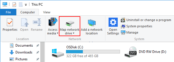 Windows 10 Map Network Drive